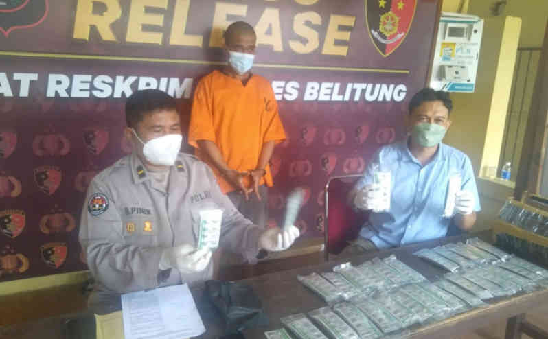 Satres Narkoba Polres Belitung Tangkap Pengedar Tramadol, Barang Bukti Sebanyak 3000 Pil