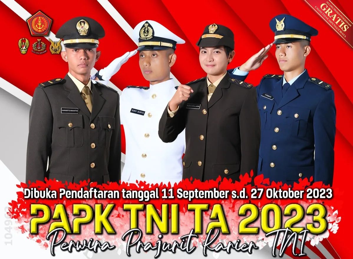 Rekrutmen TNI 2023, dari Perwira Hingga Prajurit Karier